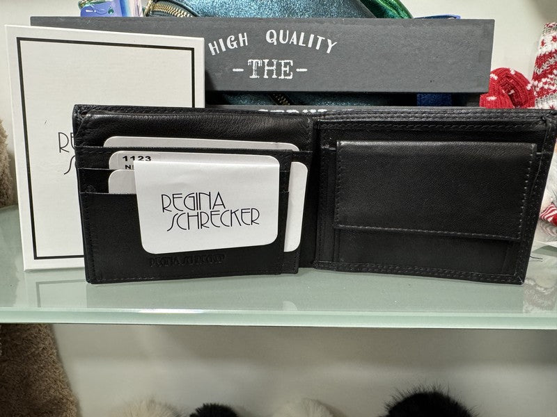 Portefeuille homme en cuir noir