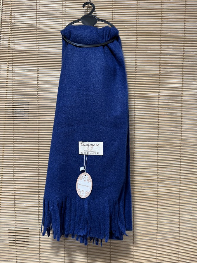 Echarpe mixte 100% cachemire bleu roi