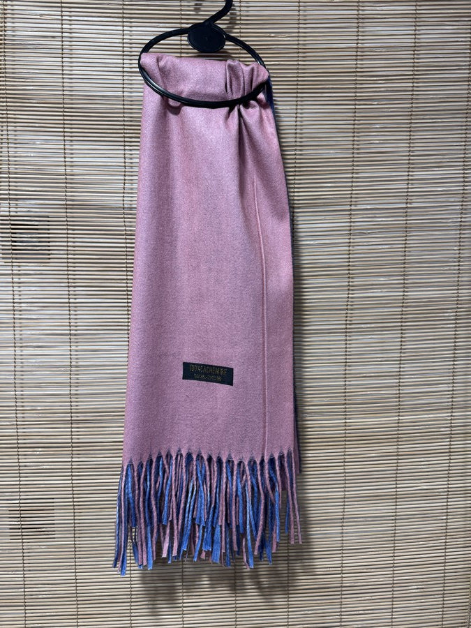 Echarpe 100% cachemire bicolore rose