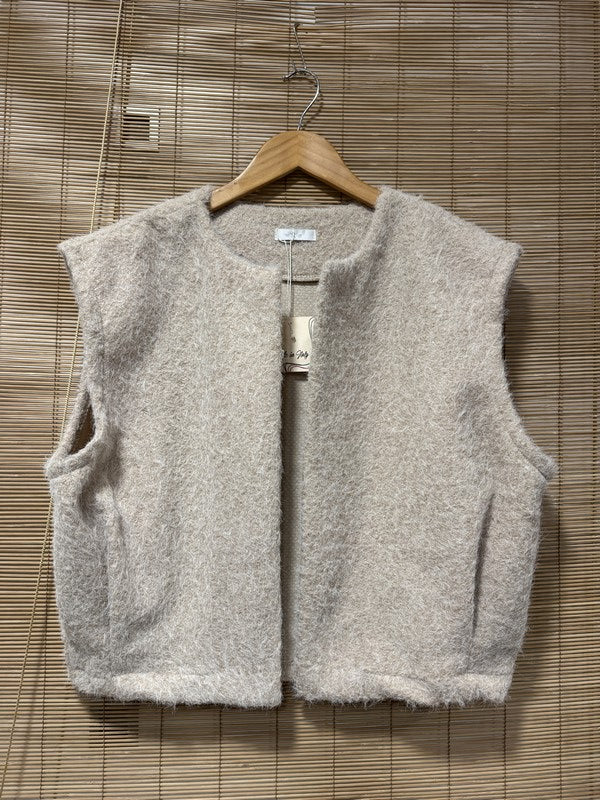 Gilet sans manches beige