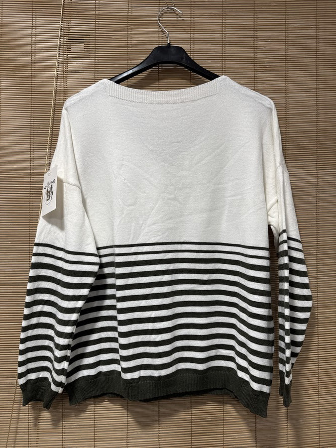 TU - Marinière J'adore kaki