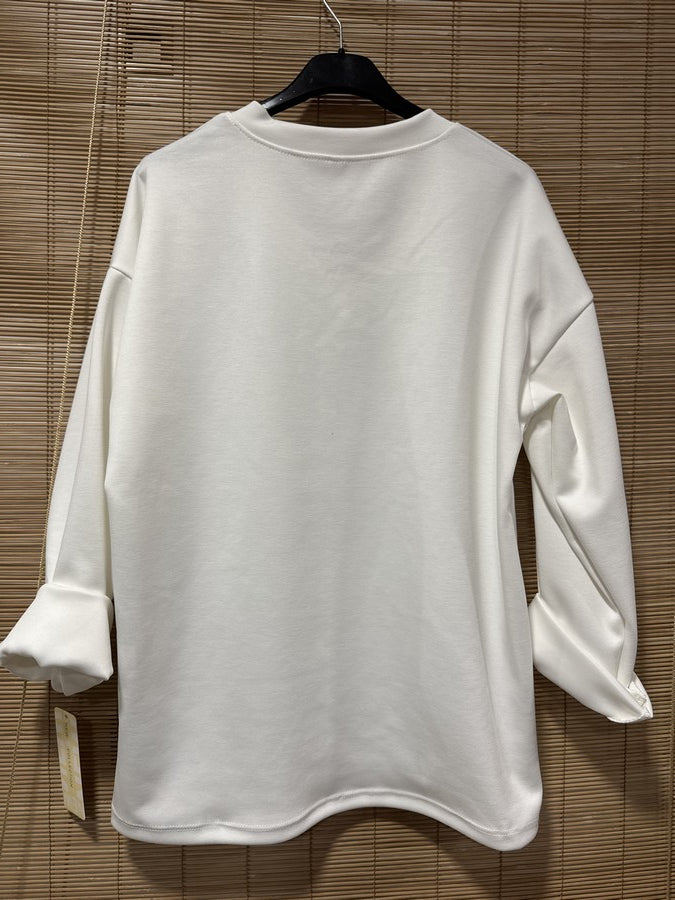 TU - Sweat col V J'adore blanc