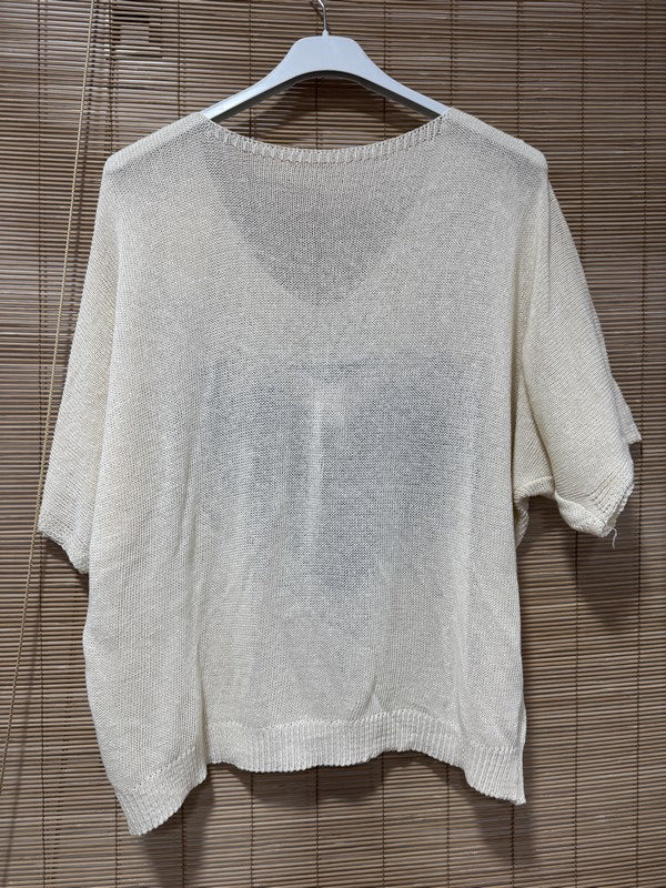Petit pull fin cœur offwhite