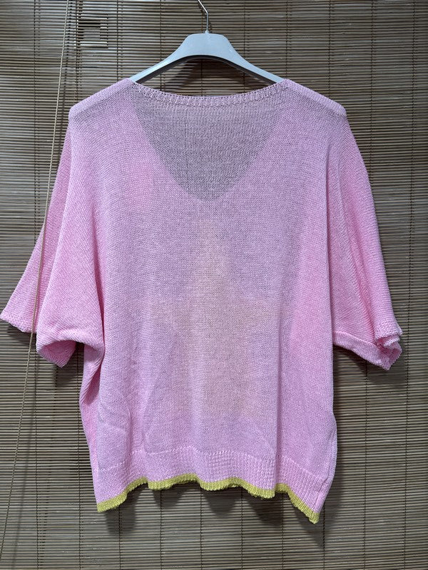 Petit pull fin étoile rose
