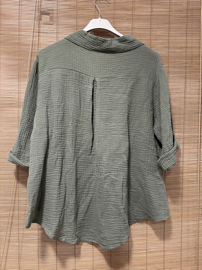 Chemise gaze de coton kaki