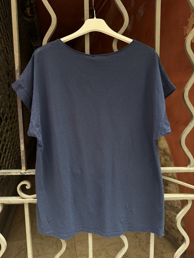 GRANDE TAILLE - T-shirt Champagne bleu marine