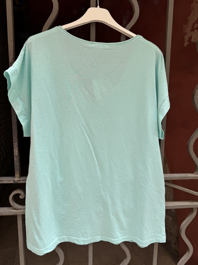 GRANDE TAILLE - T-shirt Champagne turquoise