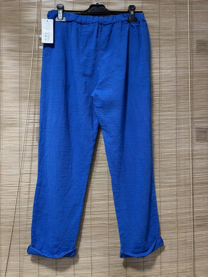 Pantalon en coton bleu roi