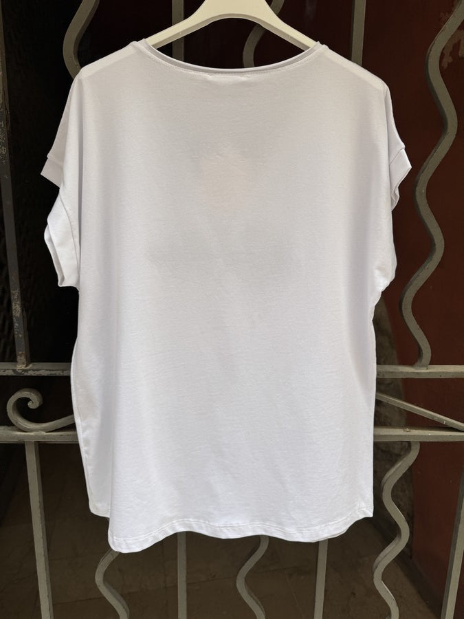 T-shirt blanc POISSON kaki