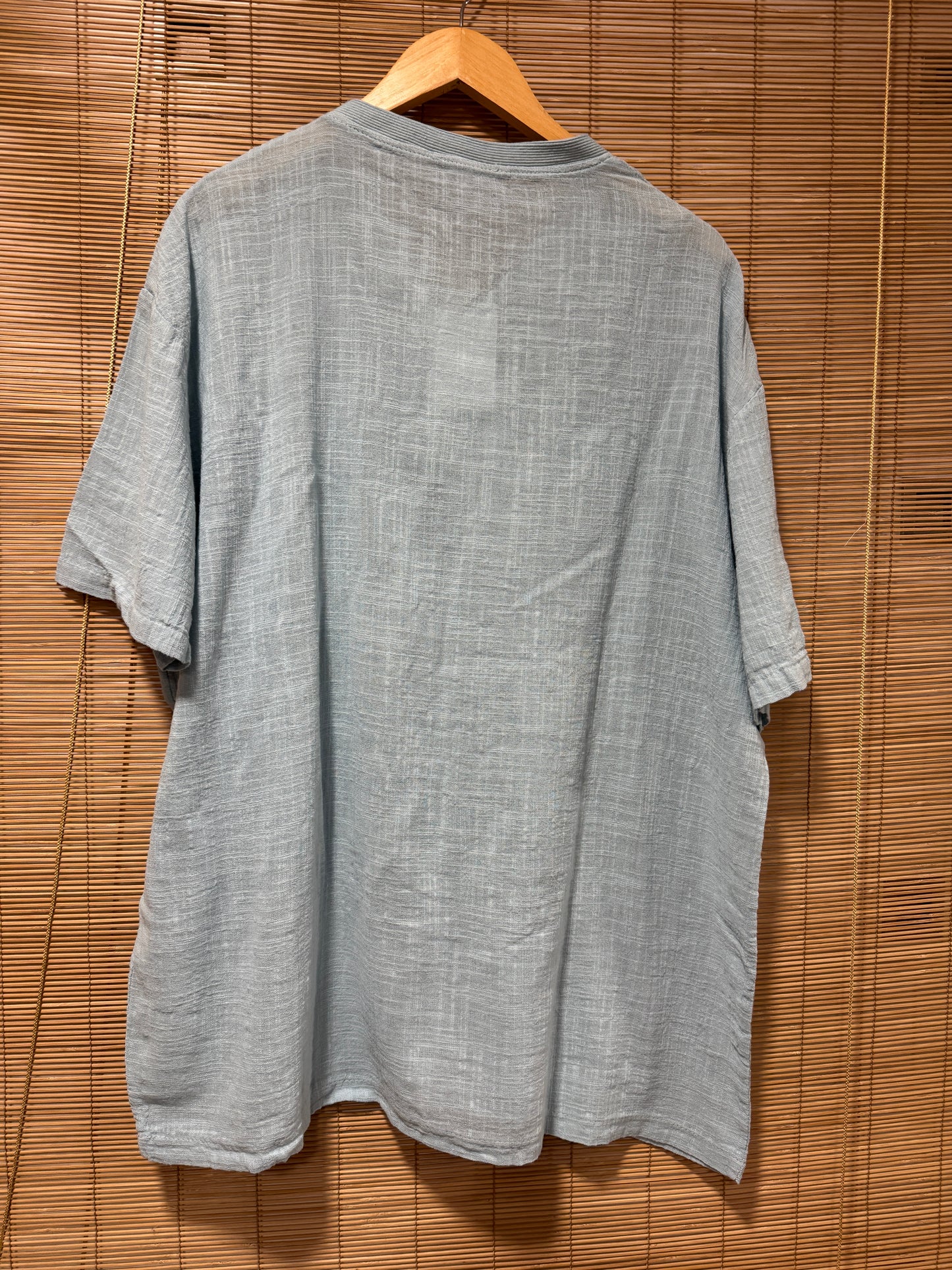 T-shirt col boutons ELIO bleu gris