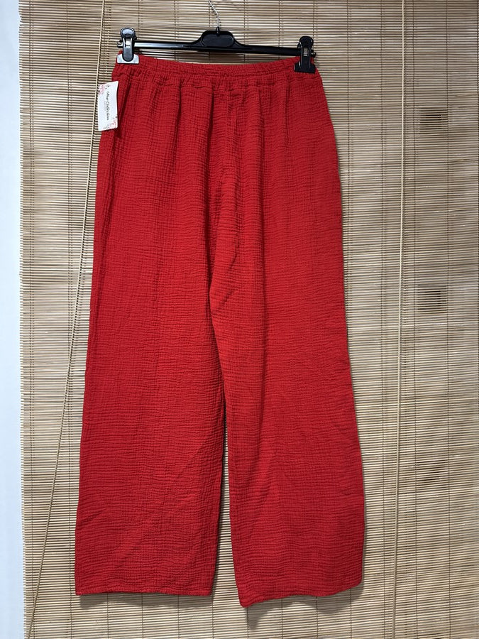Pantalon gaze de coton rouge
