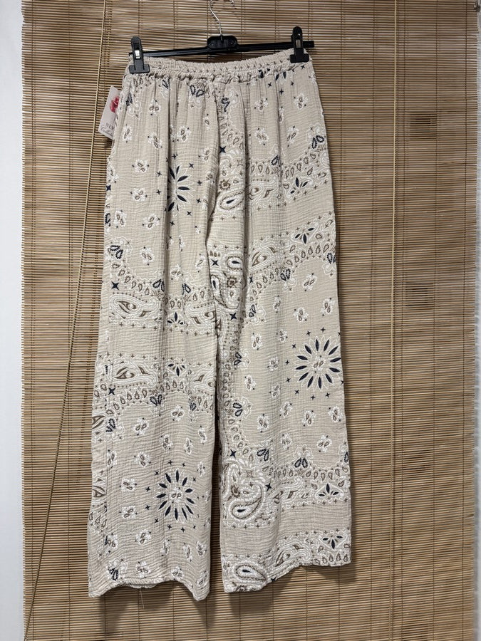 Pantalon gaze de coton banadana sable