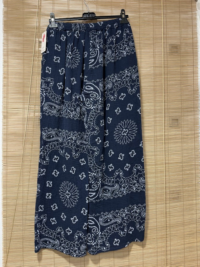Pantalon gaze de coton banadana bleu marine