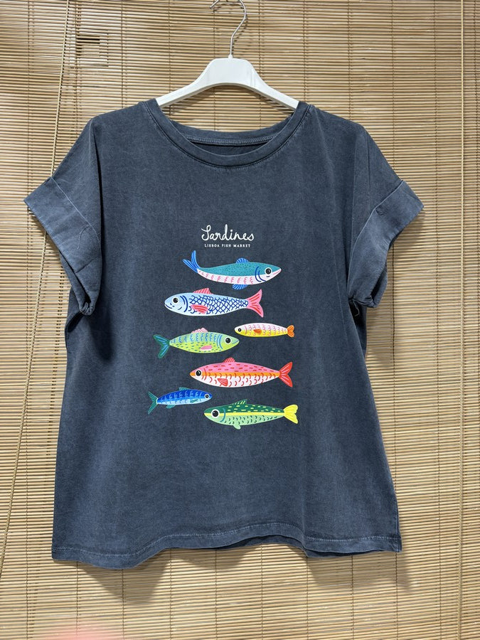 T-shirt anthracite Sardines Port Market