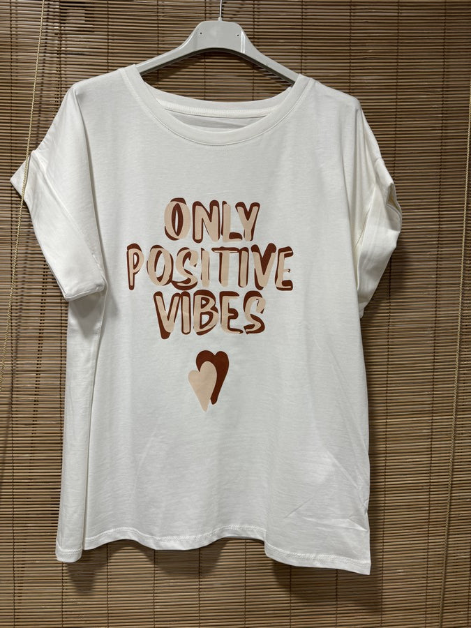 T-shirt Blanc Positives Vibes