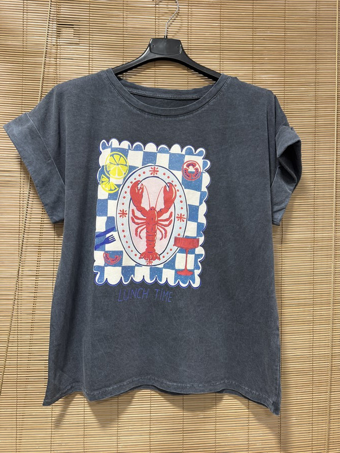 T-shirt anthracite Homard