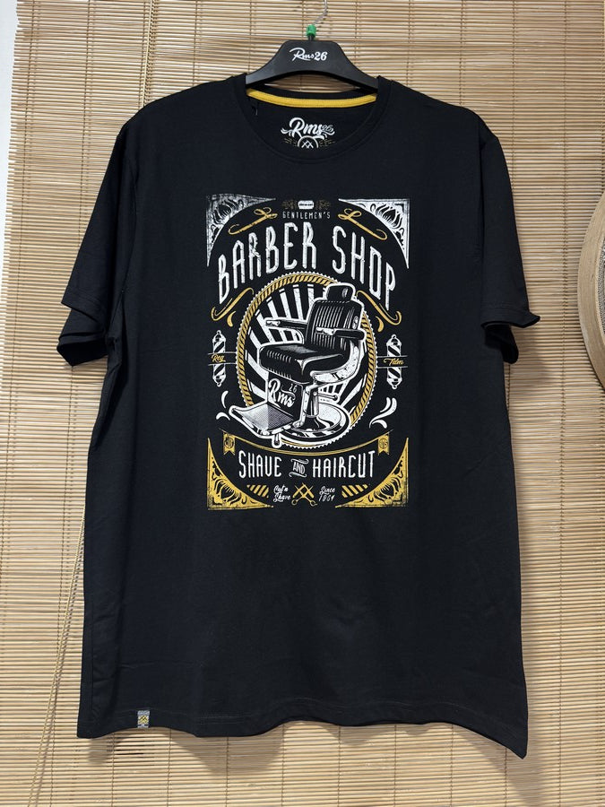 T-shirt BARBER SHOP noir