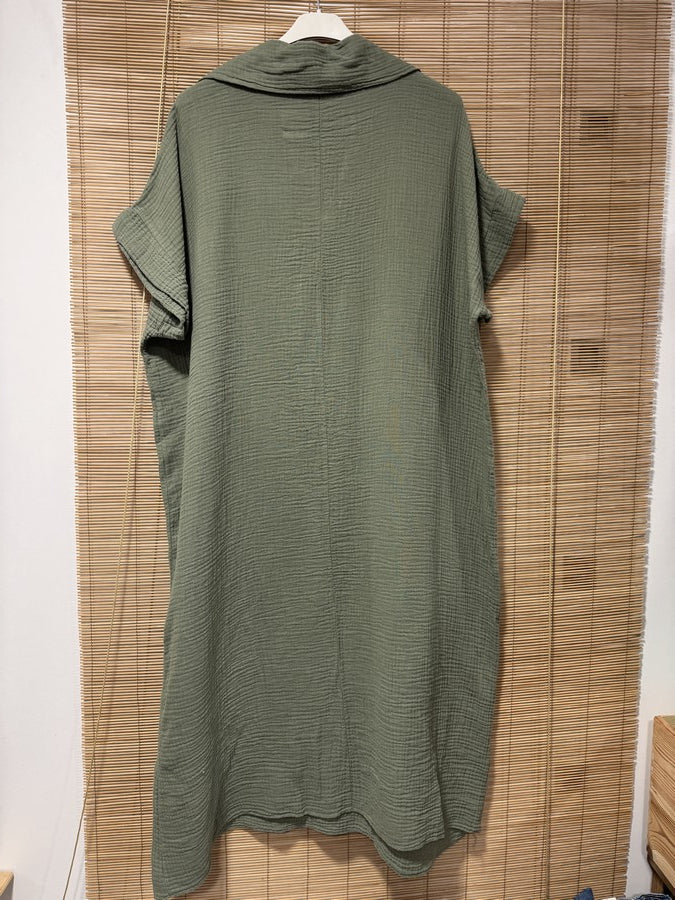 Robe gaze de coton kaki