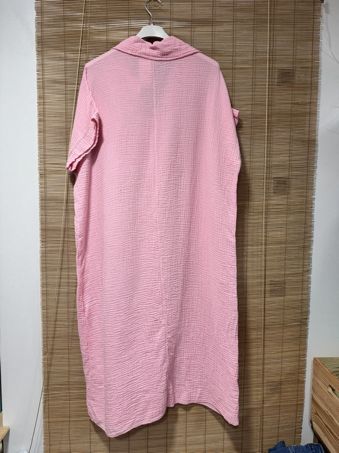 Robe gaze de coton rose