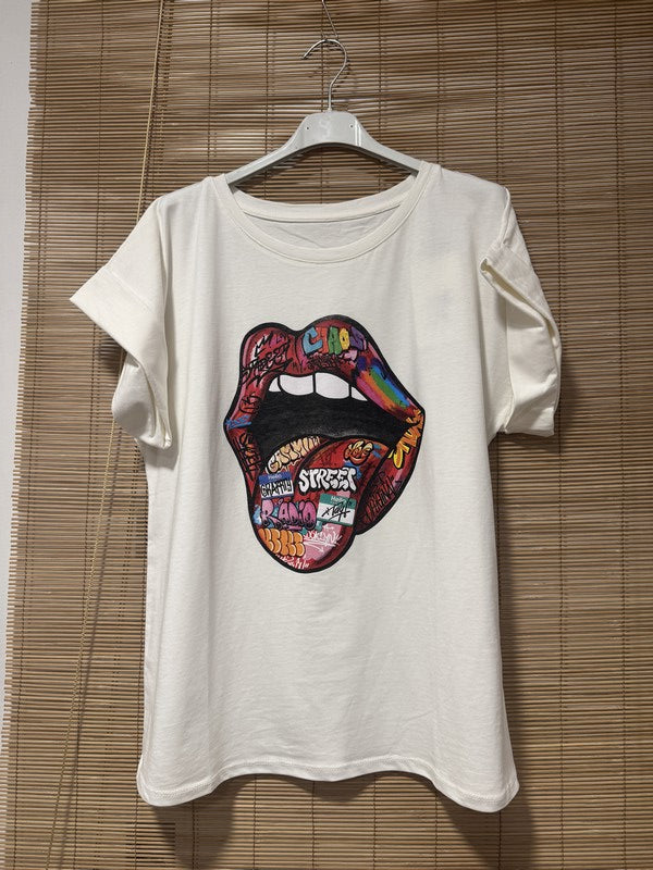 T-shirt blanc Graffitis