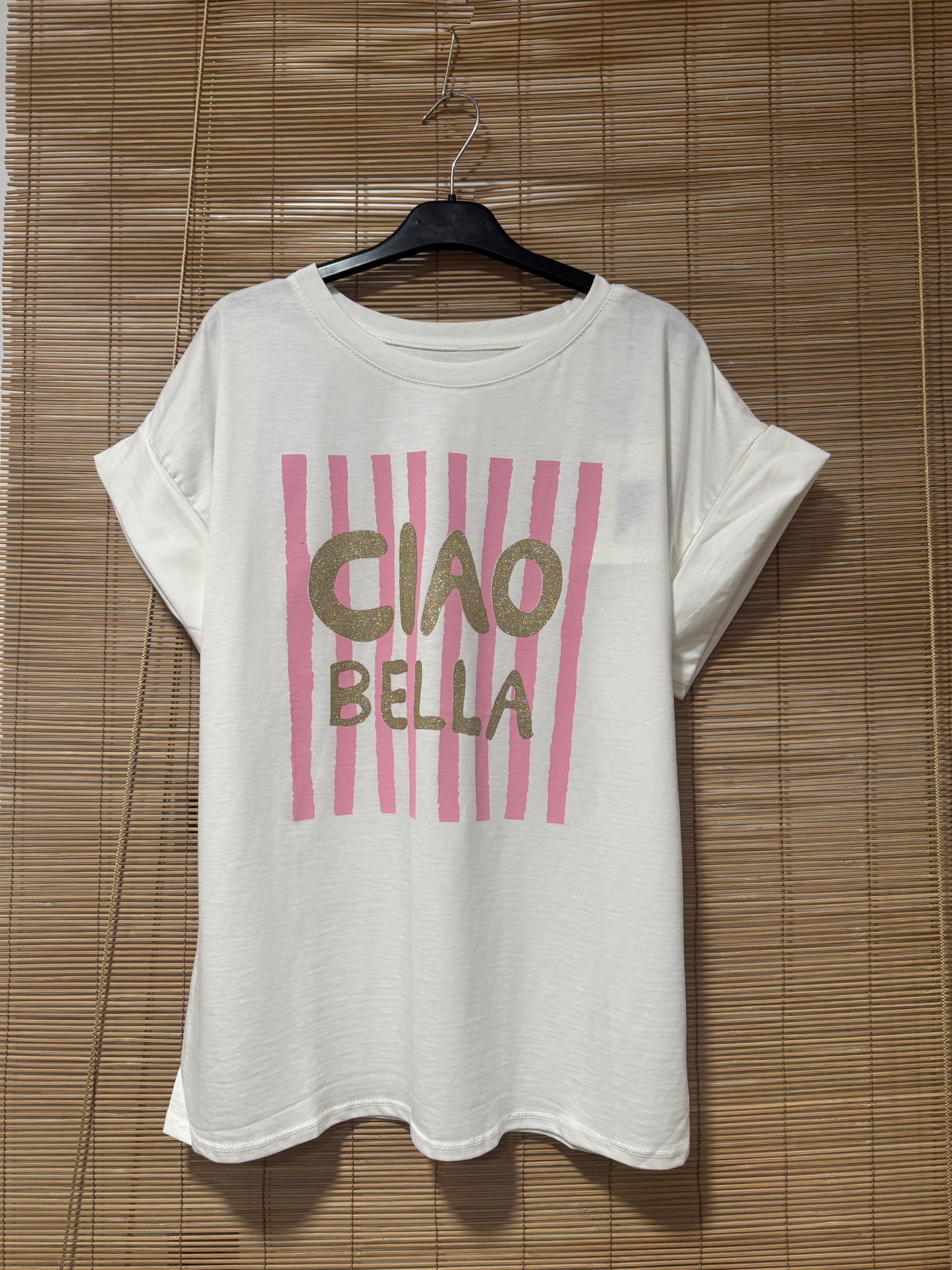 T-shirt CIAO BELLA rose