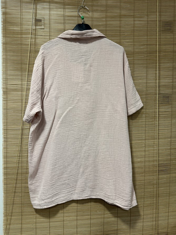 Chemise gaze de coton AARON rose pâle