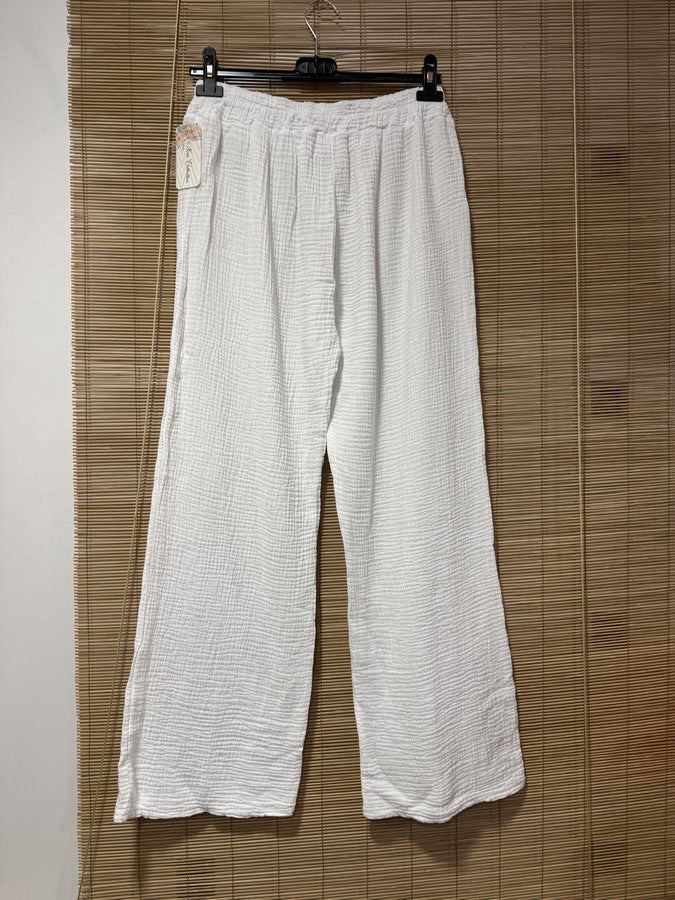 Pantalon gaze de coton blanc