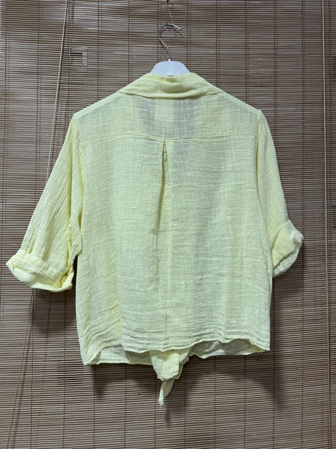 Chemise coton jaune pâle