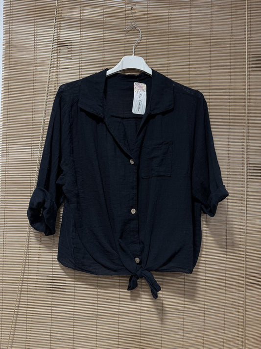 Chemise coton noir