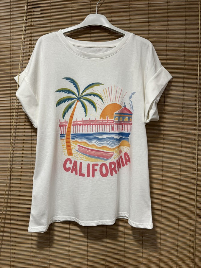 T-shirt blanc CALIFORNIA