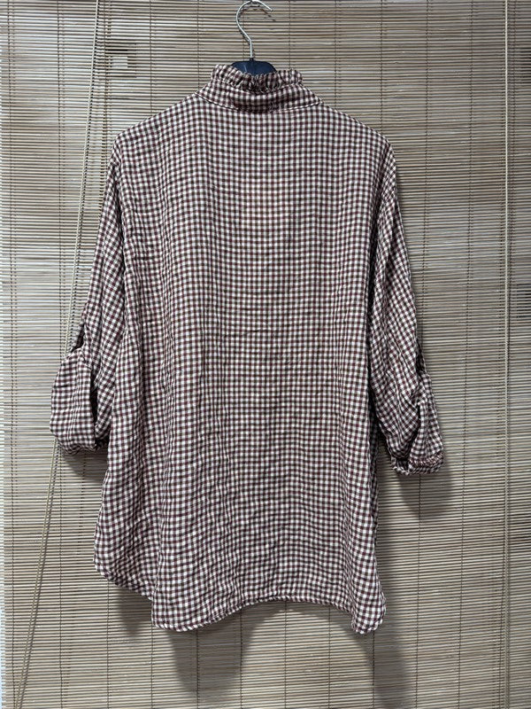 Chemise à petits carreaux bordeaux/rouille