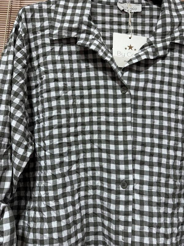 Chemise vichy kaki