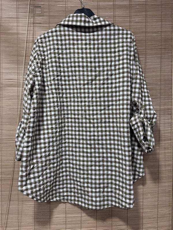 Chemise vichy vert olive