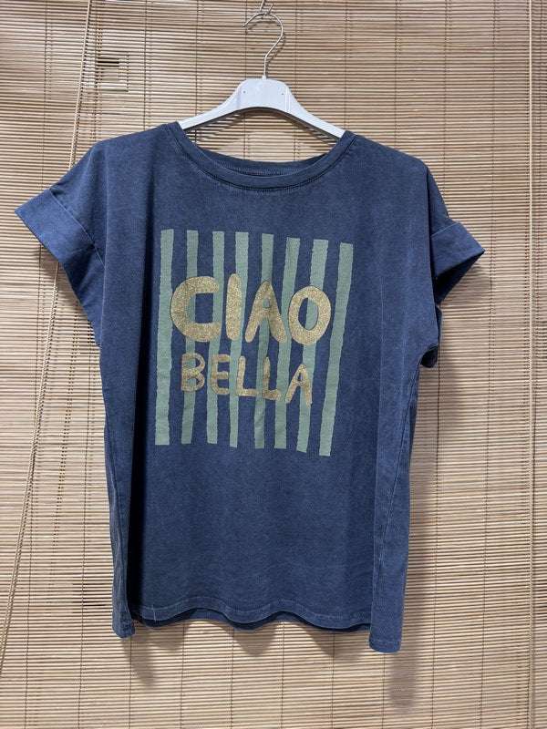 T-shirt anthracite CIAO BELLA kaki