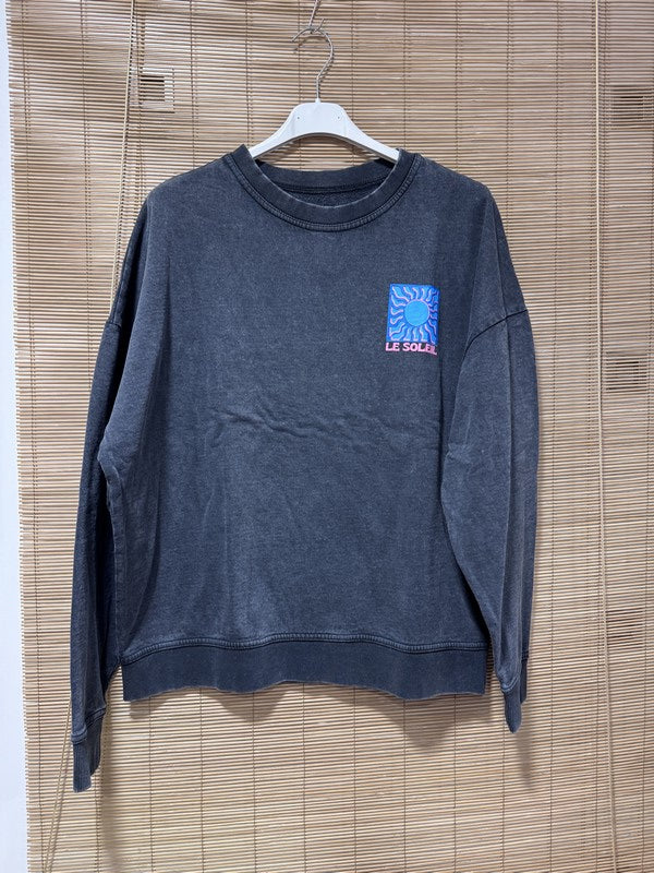 Sweat anthracite LE SOLEIL bleu/rose