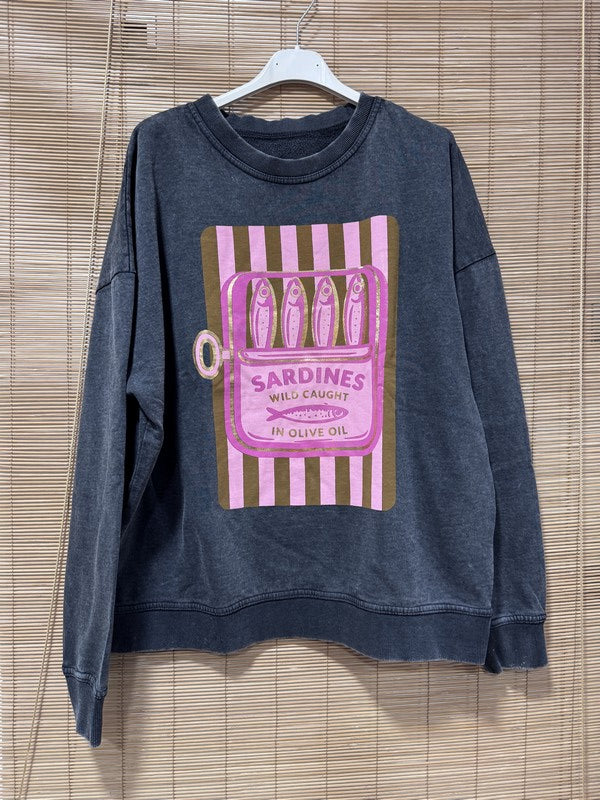 Sweat anthracite SARDINES rose/marron