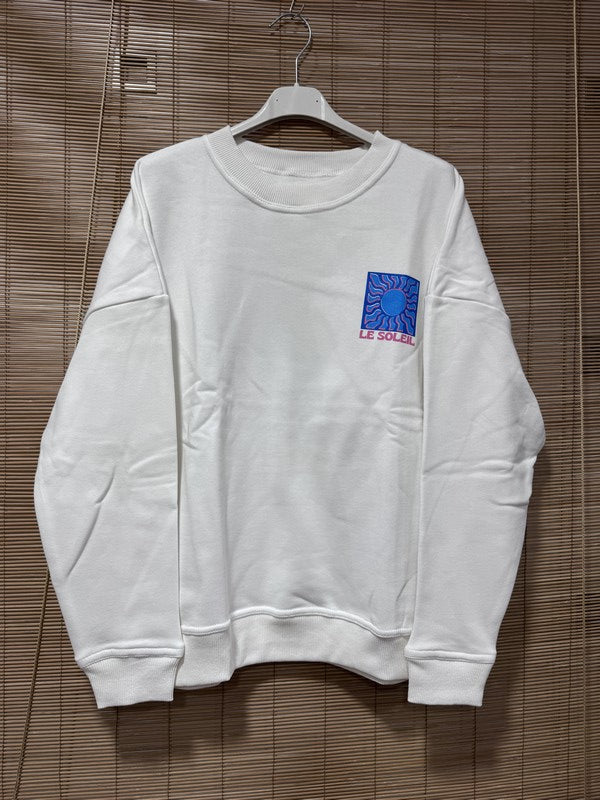 Sweat blanc LE SOLEIL bleu