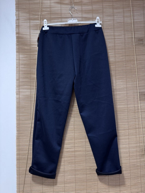 Pantalon souple et soyeux bleu marine