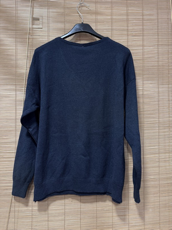 Pull fin ICONIC clouté bleu marine