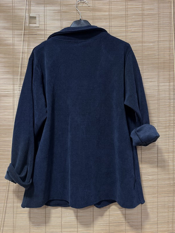 Blazer velours bleu marine