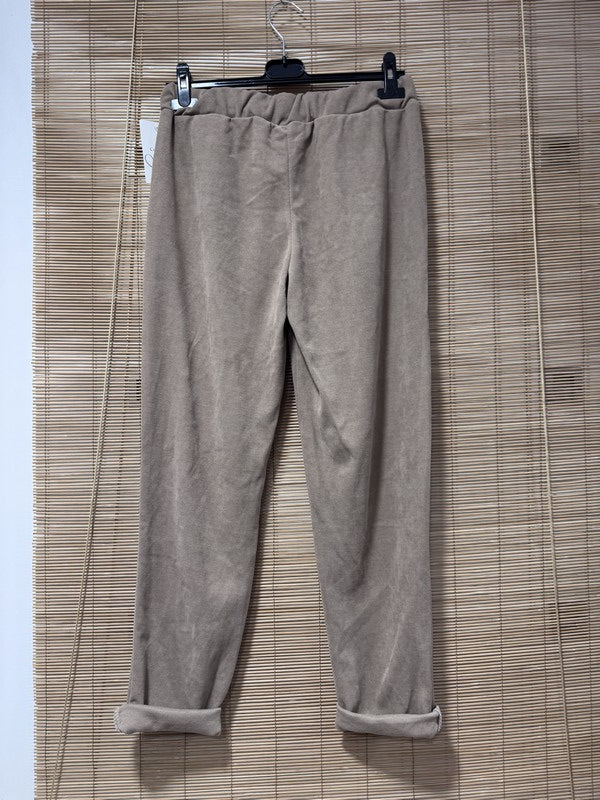 Pantalon velours léopard taupe