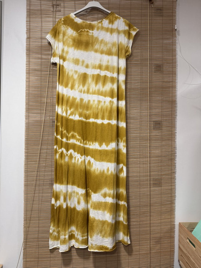 Robe longue t-shirt tie&die camel