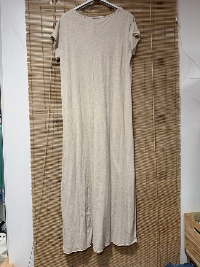Robe longue t-shirt sable