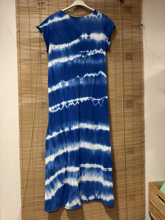 Robe longue t-shirt tie&die bleu roi