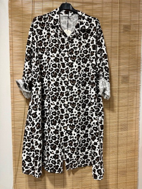GRANDE TAILLE - Robe léopard gaze de coton