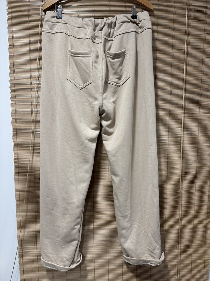 GRANDE TAILLE - Jogging GOOD VIBES beige