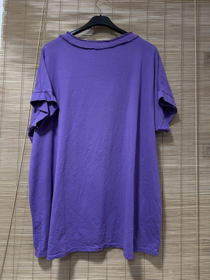 GRANDE TAILLE - T-shirt La Vie est Belle violet