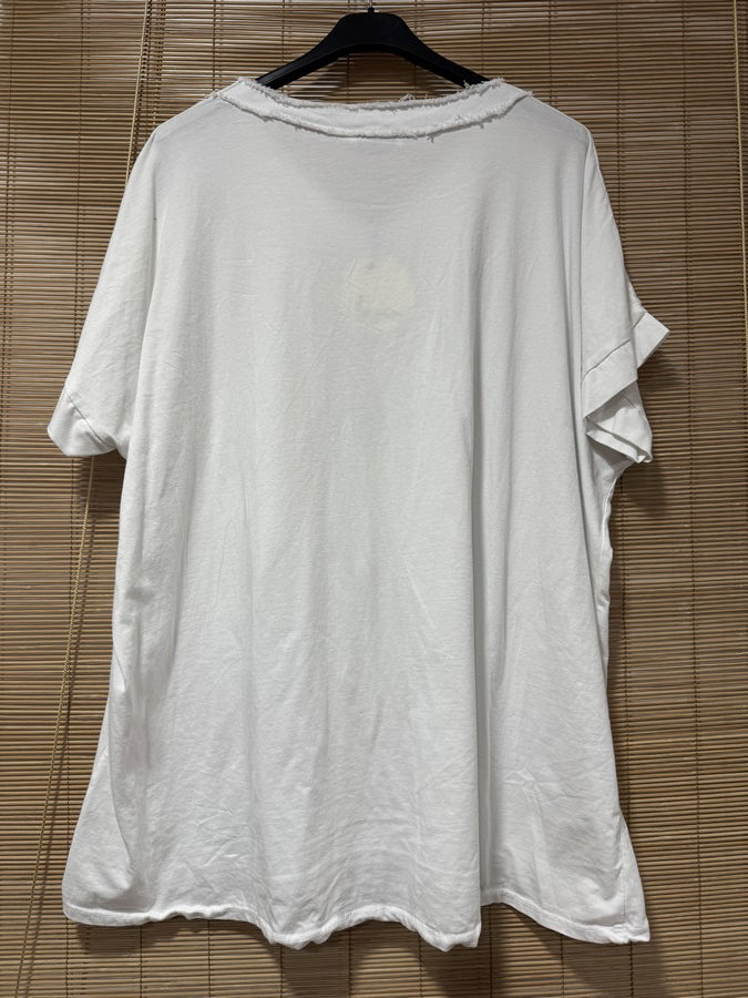 GRANDE TAILLE - T-shirt La Vie est Belle blanc