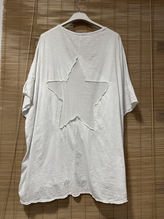 GRANDE TAILLE - T-shirt étoile blanc
