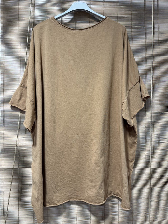 GRANDE TAILLE - T-shirt coton camel